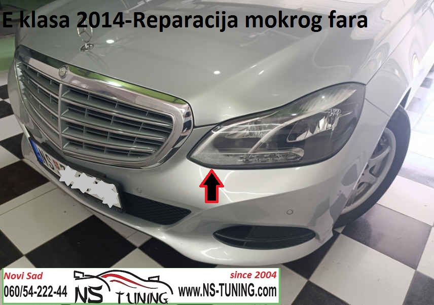 mercedes e klasa w212 fl mokar led far reparacija lepljenje stakla fara novi sad ns tuning servis